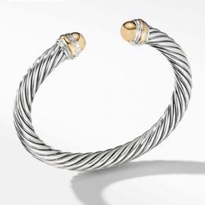 ♦️♦️New David Yurman 7mm Cable Classic Bracelet 14 kt Gold Domes